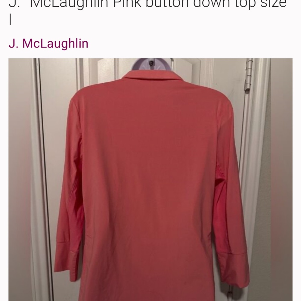 J. McLaughlin Orange/pinky Button-Down Top - Picture 2 of 5